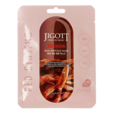 Тканевая маска для лица ЖЕНЬШЕНЬ JIGOTT - RED GINSENG Real Ampoule Mask, 27 мл