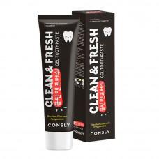 Зубная паста Consly гелевая с бамбуковым углем и перечной мятой - Clean&fresh gel toothpaste, 105г Зубная паста Consly гелевая с бамбуковым углем и перечной мятой - Clean&fresh gel toothpaste, 105г